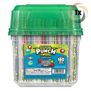 1x Tub Sour Punch Twists Assorted Sour Flavors Candy | 180 Per Tub | 62.4oz - Picture 1 of 1