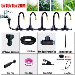 5M 10M 15M 20M Garden Watering System Adjustable Spray Irrigation Hose Sprinkler - Picture 1 of 25
