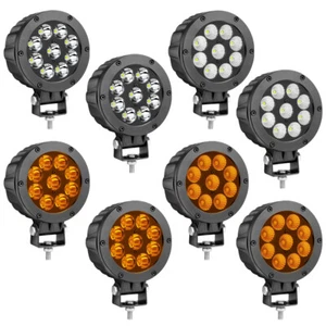 2x Luces de trabajo LED redondas ámbar de 4"5" parachoques cápsulas de conducción punto todoterreno ATV SUV NIEBLA - Imagen 1 de 103