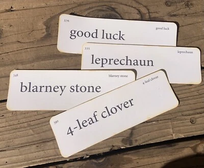 Vintage Style  Flashcards  St Patrick’s Day Set of 4 Handmade Free Shipping - Image 1 of 4