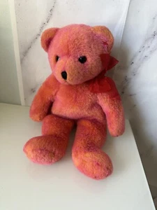 VINTAGE 2001 TY PINK TIE DYE TEDDY BEAR 15 Inch - Picture 1 of 9