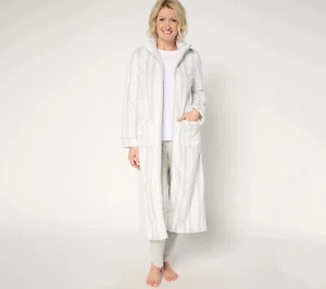 Anne Klein Size XS Cable Plush Zip Lounger GRAY A661191 - Picture 1 of 1
