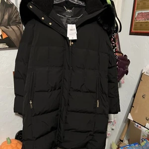 Kate Spade Jacket Puffer Parka Fur Hood Womans Size X-Large NWTS Garment Bag - Picture 1 of 9