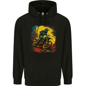 A Motocross Rider MotoX Dirt Bike Scrambler Childrens Kids Hoodie - Picture 1 of 3
