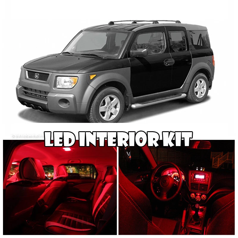 Для 03-11 Honda элемент красный светодиодный полный пакет карта купол багажника номерной знак 6шт - Изображение 1 из 1