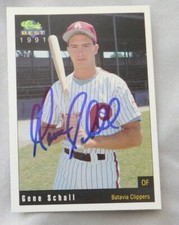 1991 Classic Best Gene Schall Batavia Clippers Signed Baseball Card Phillies