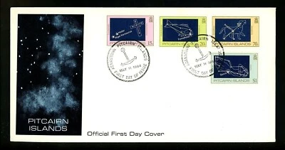 Postal History Pitcairn Islands Scott #244-247 FDC Constellations Space 1988 - Image 1 of 2