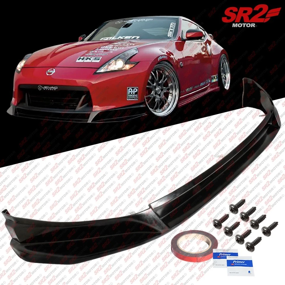 For 2009-2012 Nissan 370Z Z34 Front Body Bumper PU Lip Splitter Kit Spoiler - Image 1 of 1