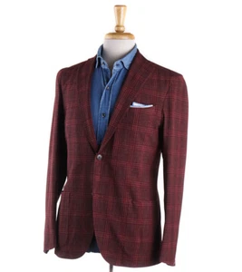 Boglioli Slim-Fit Berry Check Lightweight Wool-Linen Sport Coat 42R (Eu 52) NWT - Picture 1 of 11
