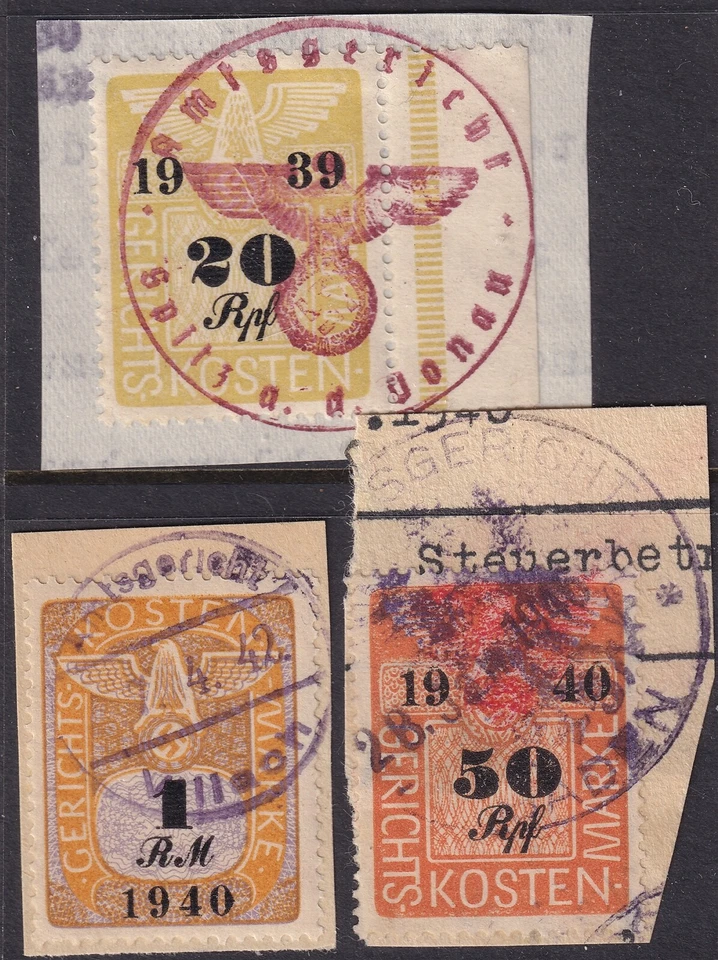 Lot Stamp Germany Poland Revenue 1939-40 WWII 3rd Reich Court Document Fee U 1 - Image 1 of 1
