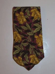 MENS VALENTINO 100% SILK PURPLE,OLIVE GREEN,GRAY FLORAL TIE - Picture 1 of 4