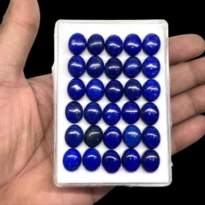 30 Stck. Natürliche Unbehandelte Lapislazuli 11x9 mm Oval Cabochon Lose Edelsteine Menge - Bild 1 von 11