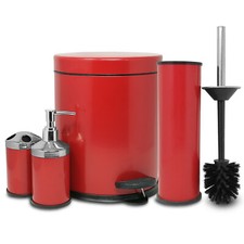 ACCESSORI ARREDO BAGNO DISPENSER SAPONE PATTUMIERA 5 lt SCOPINO PORTA SPAZZOLINI
