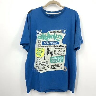 Akademiks Men Large Shirt Vintage Y2K Short Sleeve Blue Graphic Print Hip Hop - Image 1 of 4