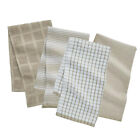Textured 16" x 28" Cotton Kitchen Towels, 4 Pieces, Beige