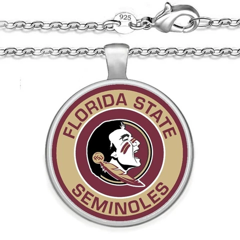 Florida Seminoles Womens Mens 925 Sterling Chain Link Necklace With Pendant A1 Cover
