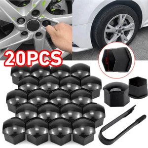 20x Schwarz Kappen für Radbolzen Radschrauben Radmuttern Radschraubenkappen 17mm - Picture 1 of 9