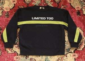 Vtg The Limited TOO Crewneck sweatshirt size 12 kids Blue Green SPELLOUT HQ - Picture 1 of 10
