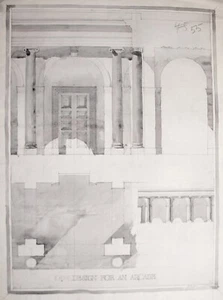 original architectural drawing Geofferey L Farmer. 6 hour Design for Arcade 1921 - Picture 1 of 6