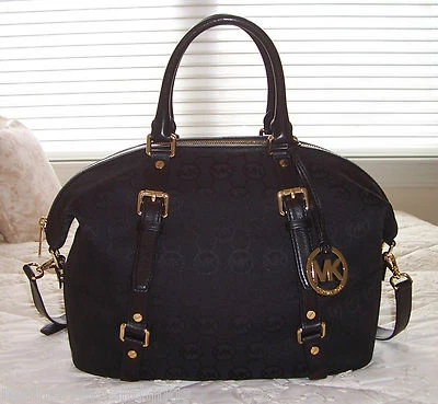 Bolso grande Michael Kors BEDFORD MK monograma jacquard negro/negro/negro nuevo con etiquetas Foto 1 de 4
