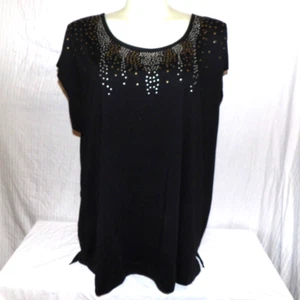 JMS Women's Dark Brown Beaded Pullover Blouse Size 4X NWT - Picture 1 of 2