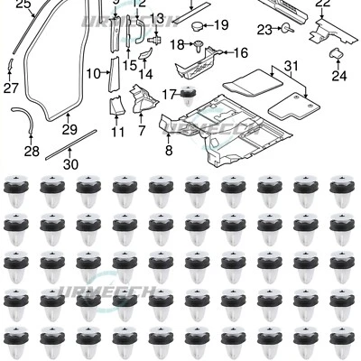 FOR FORD TRANSIT CONNECT TRANSIT CUSTOM SIDE & DOOR MOULDING TRIM PANEL CLIPS - Image 1 of 4