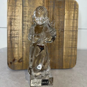 Mikasa Full Lead Crystal Angel Playing Harp Herald Collection 8" Germany Angelic - Picture 1 of 17