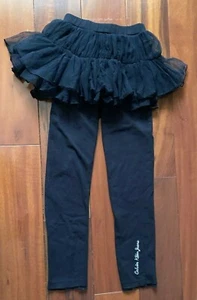 Calvin Klein Jeans Girl's Size L (6) Black Pants / Leggings w/attached Tutu NICE - Picture 1 of 4