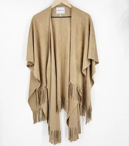 Anthropologie Faux Wildleder Fransen Poncho Schal One Size Boho Festival Western - Bild 1 von 7