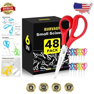 Multifunctional 48-Pack Scissors for Home and Classroom - Rust-Resistant Steel - Picture 1 of 9