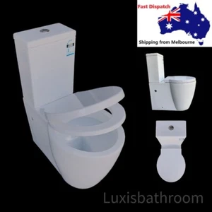 Unique Fashion Design Round Wall Faced Toilet Suite Soft Close S / P Trap - Picture 1 of 16