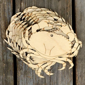 10x Holz Krabbe Top Ansicht Handwerk Form 3 mm Lage Meer Sealife Strand Meer Nautisch - Bild 1 von 4