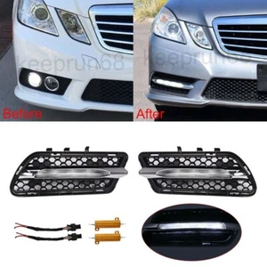 LED DRL Daytime Running Lights Fog Lamp Cover For Benz W212 2009-2013 E300 E350 - Picture 1 of 12