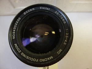 Vivitar MC 35-70mm 1: 3.5- 4.5 Macro Focusing Zoom Ø55mm Lens # 94302236 - Picture 1 of 3