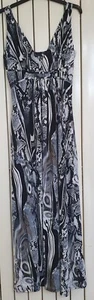 STELLA MORGAN Womens Multi Black V-neck Sleeveless Print Maxi Long Dress Size 14 - Picture 1 of 8