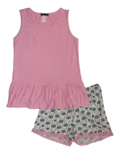 Emme Jordan Womens Pink Dream Catcher Two-Piece Pajama Short Set Size S M L XL - Picture 1 of 2