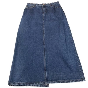 Vintage Rockies Jeansrock Gr. 17 blau lang Rückenschlitz Cowgirl Western Komfort - Bild 1 von 8