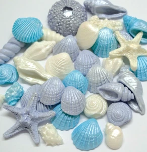 Edible Sugar Mermaid Seashells. Cake Decorations Topper. Sea shells (3 shades) - Picture 1 of 2