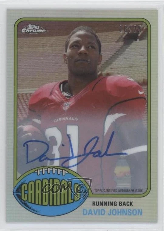 2015 Topps Chrome 1976 Football Refractor /25 David Johnson Rookie Auto RC - Image 1 of 2