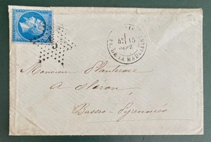 France - Timbre Napoléon 20c YT22 sur Lettre 1864 CAD Etoile de Paris 5 - Picture 1 of 2