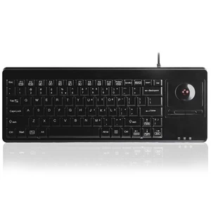 PERIBOARD-514H Plus Wired Keyboard with Trackball - 14.57x5.39x1.02 Inch - US... - Picture 1 of 9