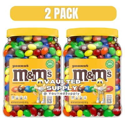 M&M’S Peanut Chocolate Candy 2 Pack 62 oz Jars – Resealable Party Size Fresh - Image 1 of 4