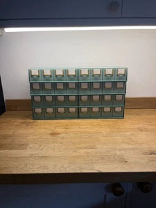 x8 Patterson Blockfile Storage Drawers 1960s Vtg  - Picture 1 of 5