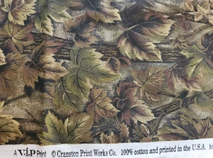 VIP Tessuto Cotone Cranston Betulla Foglie Alberi 45 x 56" ~ 1,5 iarde Marrone Verde - Foto 1 di 5