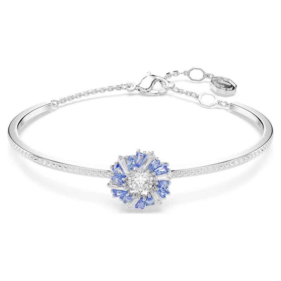 NWB Swarovski Idyllia bangle Flower Blue Rhodium plated - 56810014