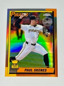 2025 Topps Chrome - 1990 Topps Baseball - Paul Skenes Refractor #90CB-13 - Picture 1 of 2