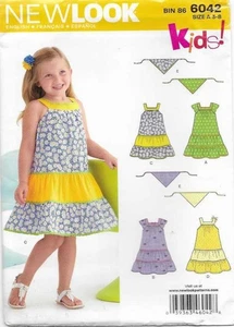 B201 NEW LOOK 6042: DRESS SIZE 3-8 SEWING PATTERN - Foto 1 di 3