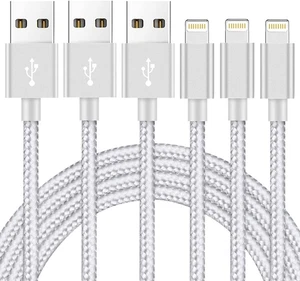 Iphone Charger Cable [Mfi-Certified] 3Pack 10Ft Nylon Braided High Speed USB Cha - Picture 1 of 12