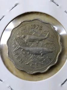 1973 Bahamas 10¢ ausländische Münze bankfrisch!! - Bild 1 von 3