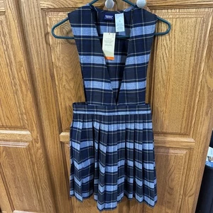 NEW French Toast Plaid School Uniform Jumper Dress Pleated Skirt Size 14 Blues - Picture 1 of 17